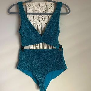 Sparkly blue ASOS bathing suit